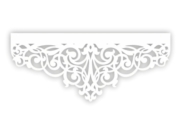 Ażur okienny Rokoko z ornamentowymi zawijasami do panelu i firanki