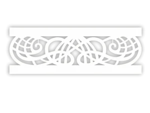 Secesyjna wstawka ażurowa Art Nuvo do panelu z łukami i ornamentowymi spiralami