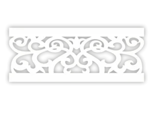 Ażurowa wstawka Barok do wszycia w panel okienny z ornamentowymi zawijasami