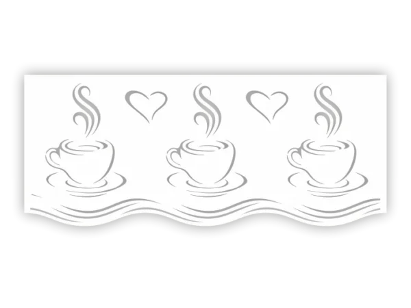 Zazdrostka ażurowa Cappuccino z filiżankami kawy, parą i sercami